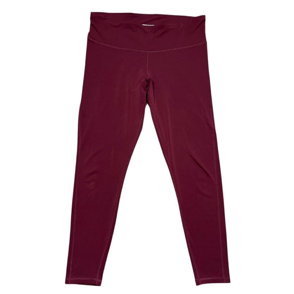 Amazon Essentials Maroon Performance Mid-Rise Athletic Leggigs SIZE-LARGE